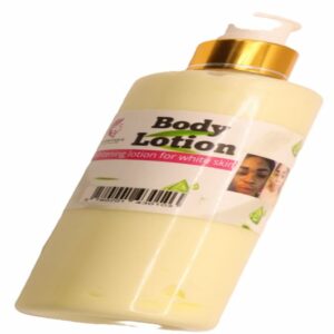 Whitening Body Lotion jar with creamy white formula designed for dark skin lightening on body